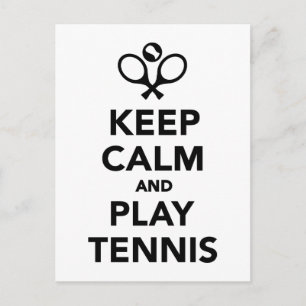Ruhe behalten und Tennis spielen Postkarte