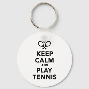 Ruhe behalten und Tennis spielen Schlüsselanhänger