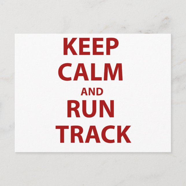Ruhe behalten und Track ausführen Postkarte (Vorderseite)