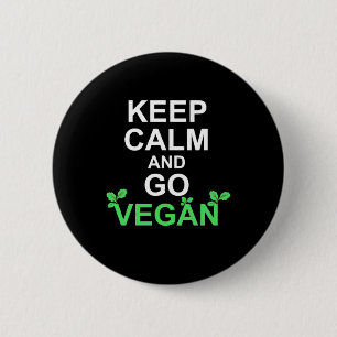 Ruhe behalten und Vegan werden Button