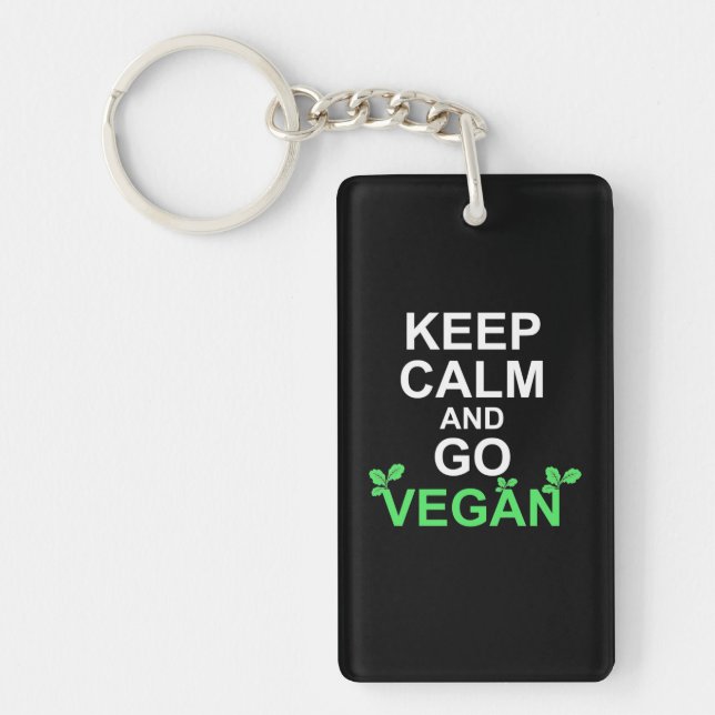 Ruhe behalten und Vegan werden Schlüsselanhänger (Vorderseite)
