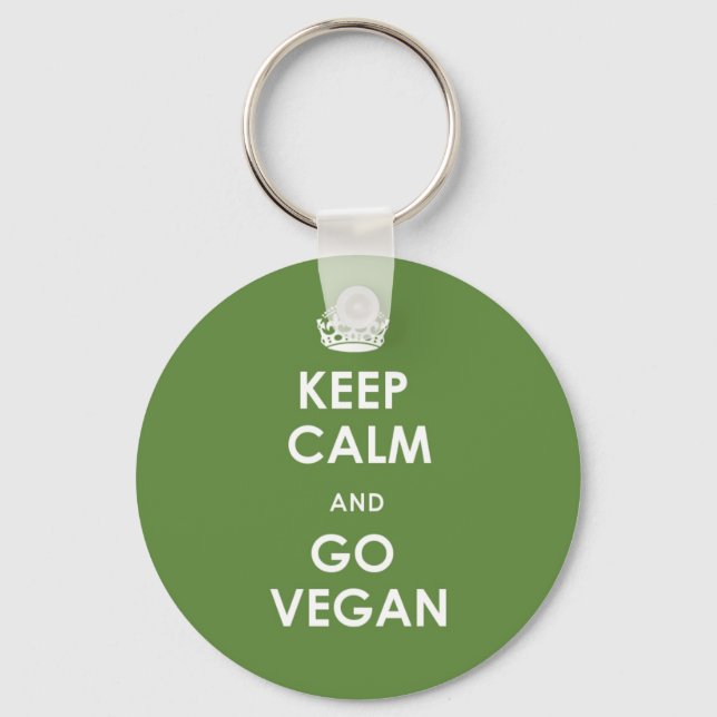 Ruhe behalten und veganer Schlüsselring Schlüsselanhänger (Vorderseite)