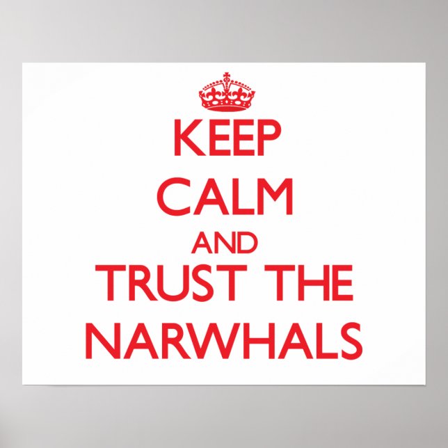 Ruhe behalten und Vertrauen in die Narwhals Poster (Vorne)