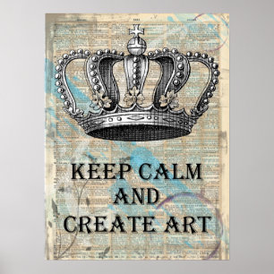Ruhe behalten und Vintage Grafik erstellen Abstrak Poster
