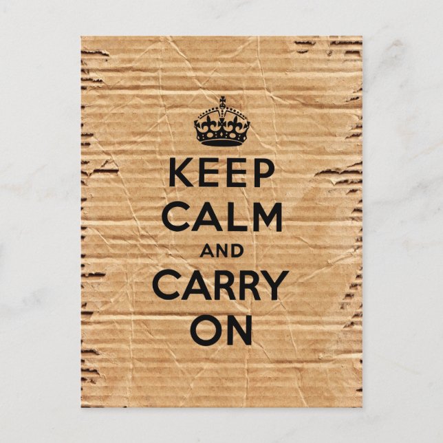 Ruhe behalten und Vintages Pappe tragen Postkarte (Vorderseite)