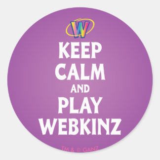 Ruhe behalten und Webkinz wiedergeben Runder Aufkleber