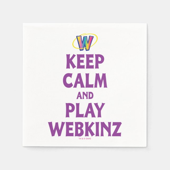Ruhe behalten und Webkinz wiedergeben Serviette (Vorderseite)