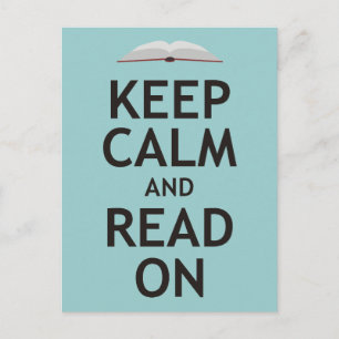 Ruhe behalten und weiter lesen postkarte