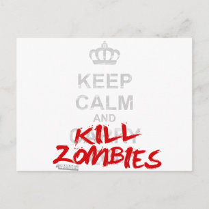 Ruhe behalten und Zombies töten - auf Gamer Geek t Postkarte