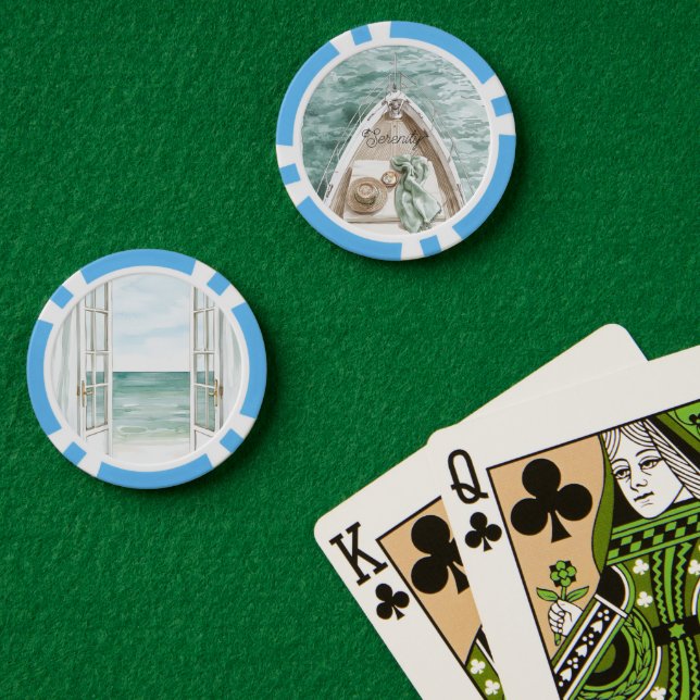 Ruhe Beruhigender Ozean Boot Pokerchips (Pokertisch (doppelt))