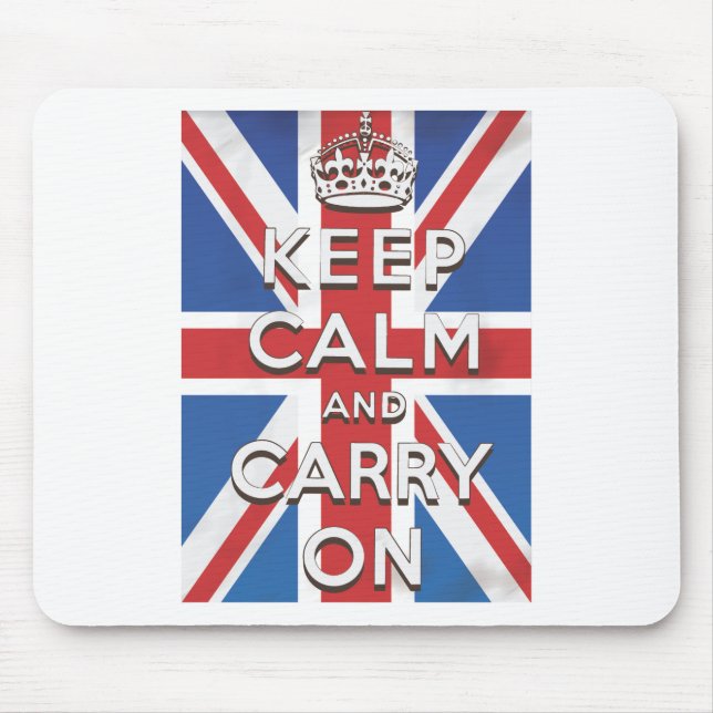 Ruhe bewahren und auf britischer Flagge fahren Mousepad (Vorne)