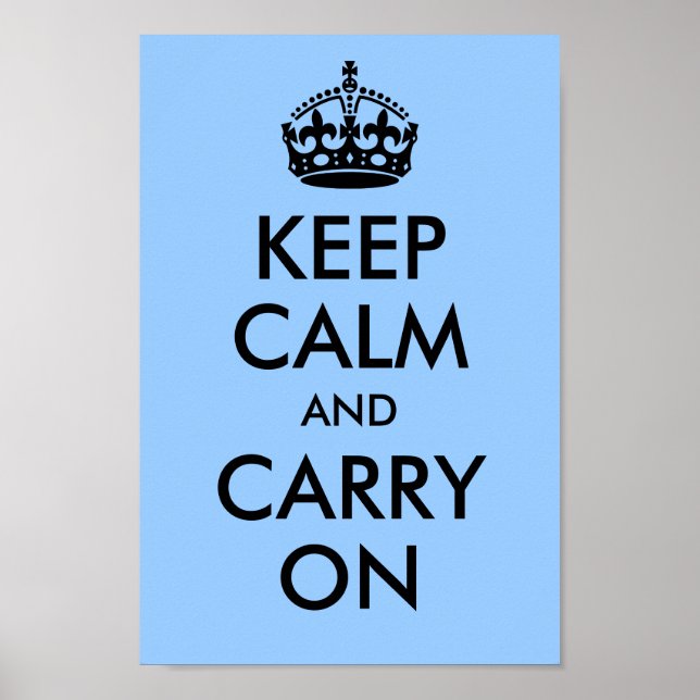 Ruhe bewahren und blau tragen poster (Vorne)