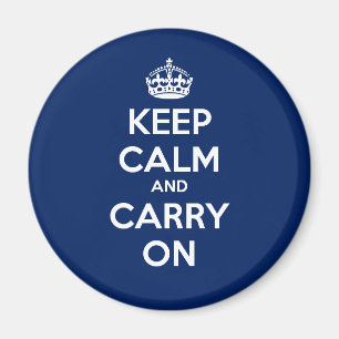 Ruhe bewahren und Circle Magnet tragen - dk blau