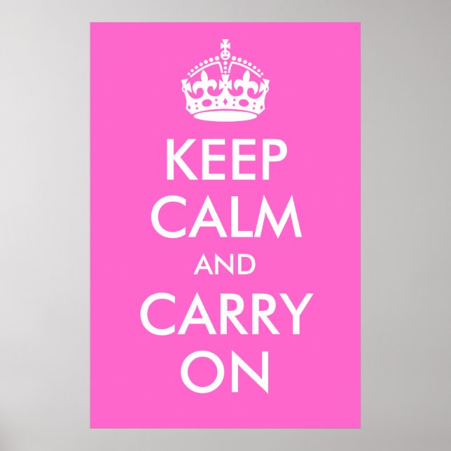 Ruhe bewahren und die Rose mit rosa Printmedien be Poster (Vorne)