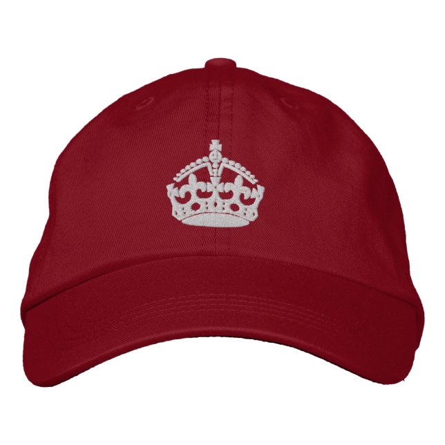 Ruhe bewahren und Kronen tragen Bestickte Baseballkappe (Vorderseite)