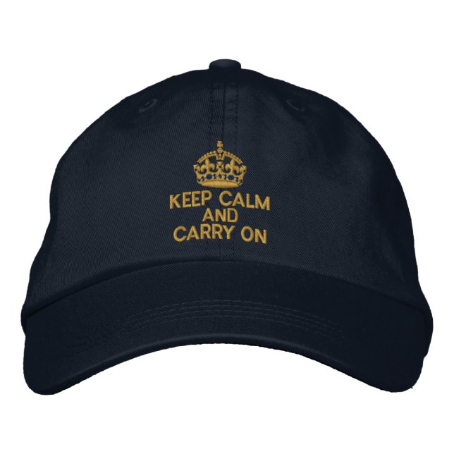 Ruhe bewahren und Mode tragen Bestickte Baseballkappe (Vorderseite)