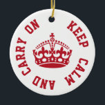 Ruhe bewahren und Personalisierten TEXT beibehalte Keramikornament<br><div class="desc">Ruhe bewahren und Personalisierten TEXT beibehalten</div>