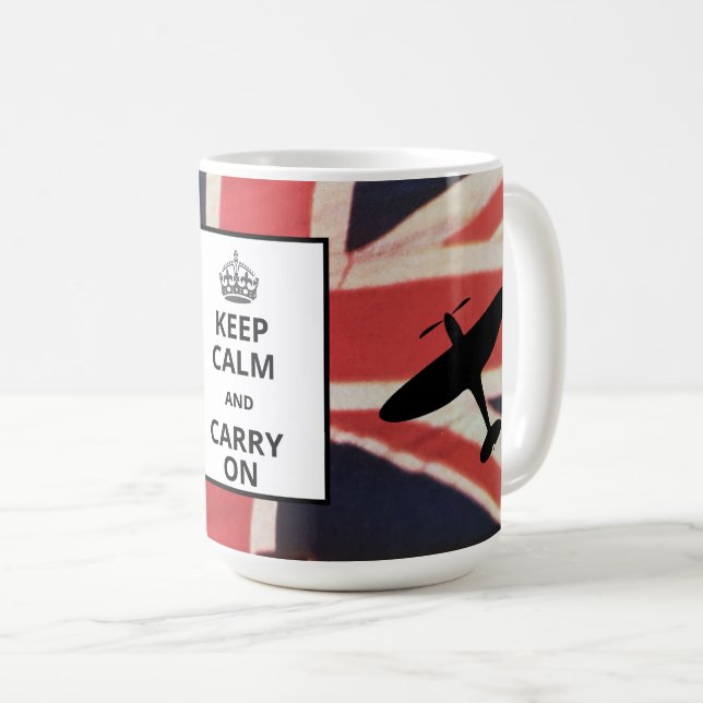 Ruhe bewahren und Tasse tragen (VorderseiteRechts)