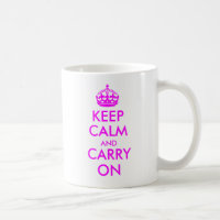 Ruhe bewahren und Tasse tragen
