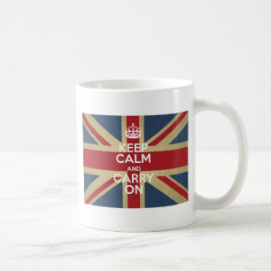 Ruhe bewahren und weiter fahren kaffeetasse