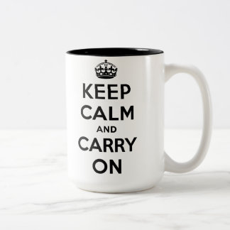 Ruhe bewahren und weiter fahren zweifarbige tasse