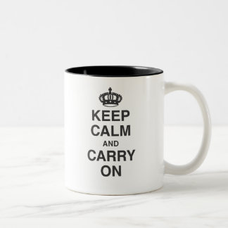 Ruhe bewahren und weiter fahren zweifarbige tasse