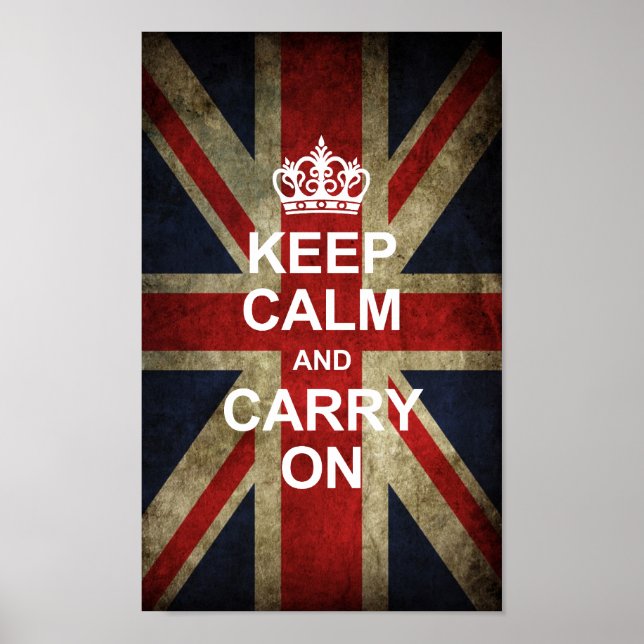Ruhe bewahren und weiter tragen - Britische Flagge Poster (Vorne)