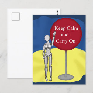 Ruhe bewahren und weiterfahren. Ukraine Postkarte
