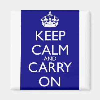 Ruhe bewahren und weitermachen: Navy Blue Magnet