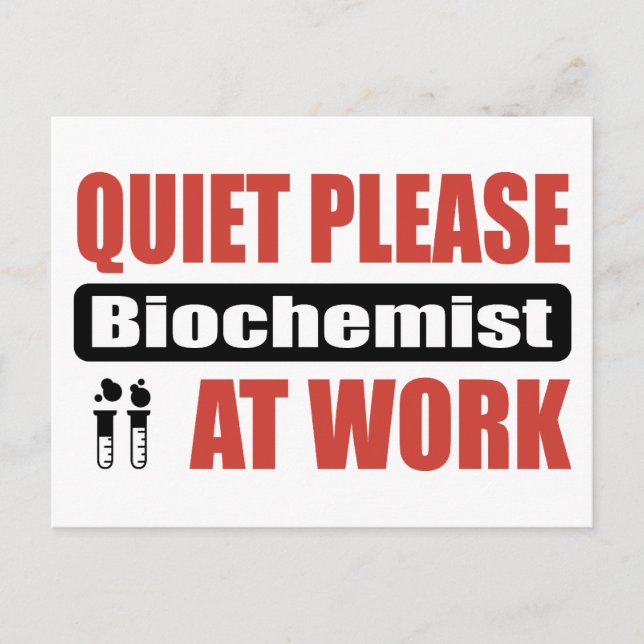 Ruhe bitte Biochemie am Arbeitsplatz Postkarte (Vorderseite)