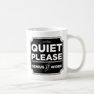 Ruhe-bitte Genie bei der Arbeit Kaffeetasse