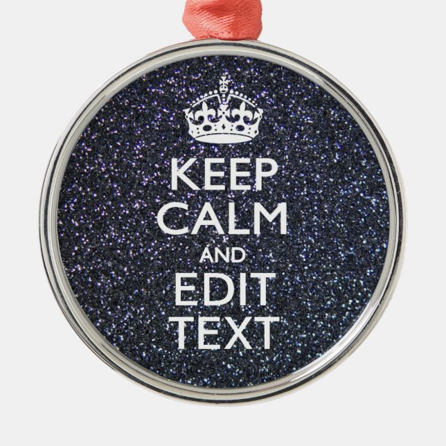 Ruhe für Ihren Text im Mitternachtsstil behalten Ornament Aus Metall (Vorne)