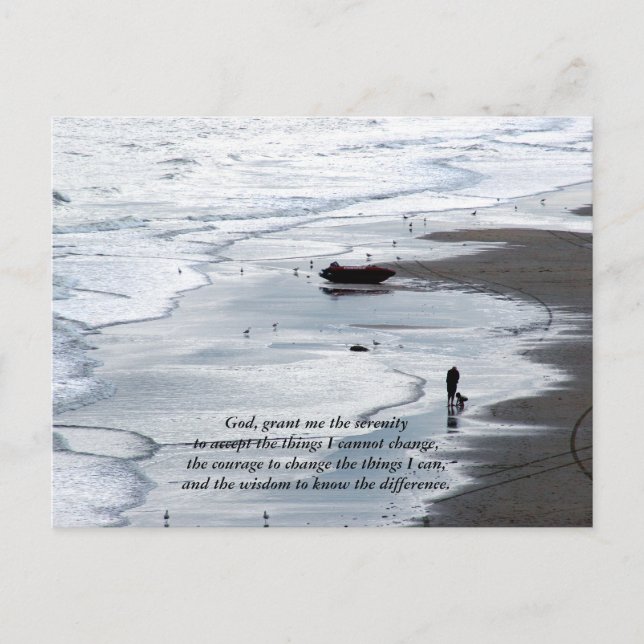 Ruhe Gebet _ friedliche Strand Szene Postkarte (Vorderseite)