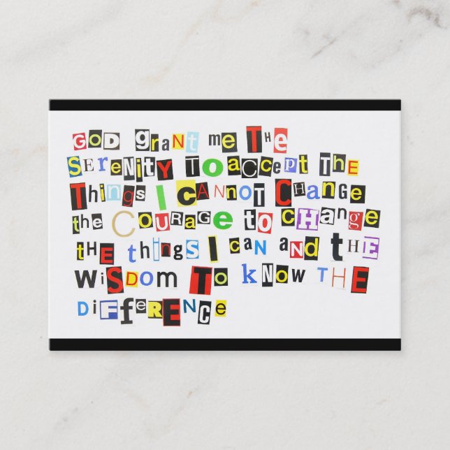 Ruhe-Gebet Visitenkarte (Vorderseite)