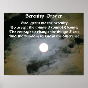 Ruhe-Gebets-Vollmond inspirierend Poster
