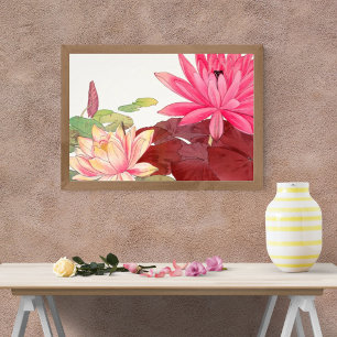 Ruhe im Blut: Eine Vintage rosa Lotus-Maline Fotodruck
