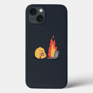 Ruhe im Chaos - Niedlicher Gelber Vogel & Fiery La Case-Mate iPhone Hülle