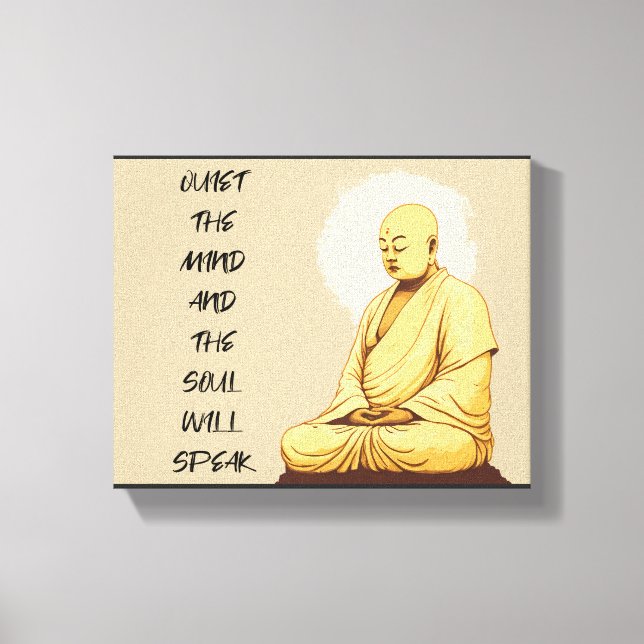 Ruhe im Geist und das Soul spricht MONK Leinwanddruck (Vorderseite)