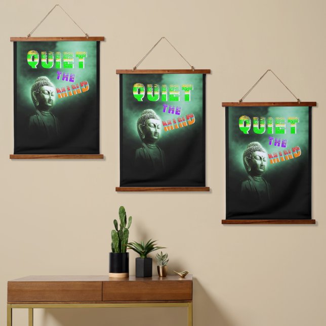 Ruhe im Geist Wandteppich Mit Holzrahmen (Asymmetrisch)