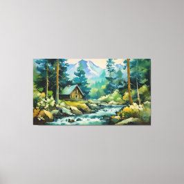 Ruhe in den Pinienwäldern Hütte Canvas Printwerbun Leinwanddruck