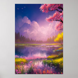 Ruhe in der Friedlichen Waldoase Poster