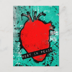 ruhe in Frieden Emo-Herz Postkarte