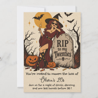 Ruhe in Frieden meinem Zwanzigern Retro-Halloween Einladung
