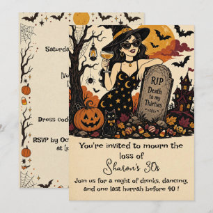 Ruhe in Frieden meinen Dreißigern Retro Halloween Einladung