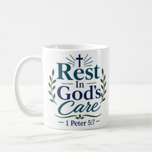 Ruhe in Gottes Obhut Inspirierendes Glaubenszitat Kaffeetasse