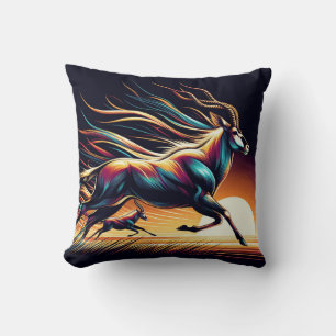 Ruhe in Motion Antelope Inspiriert Kissen