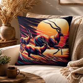 Ruhe in Motion Antelope Inspiriert Kissen