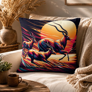 Ruhe in Motion Antelope Inspiriert Kissen