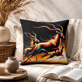Ruhe in Motion Antelope Inspiriert Kissen