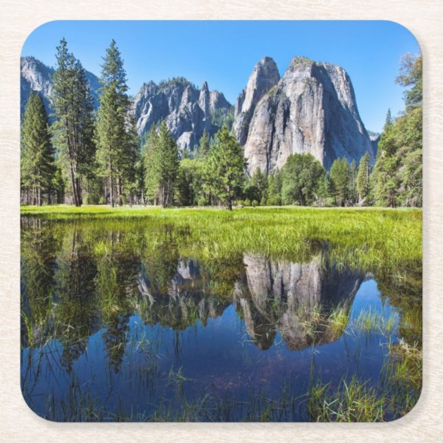 Ruhe in Yosemite Rechteckiger Pappuntersetzer (Vorderseite)